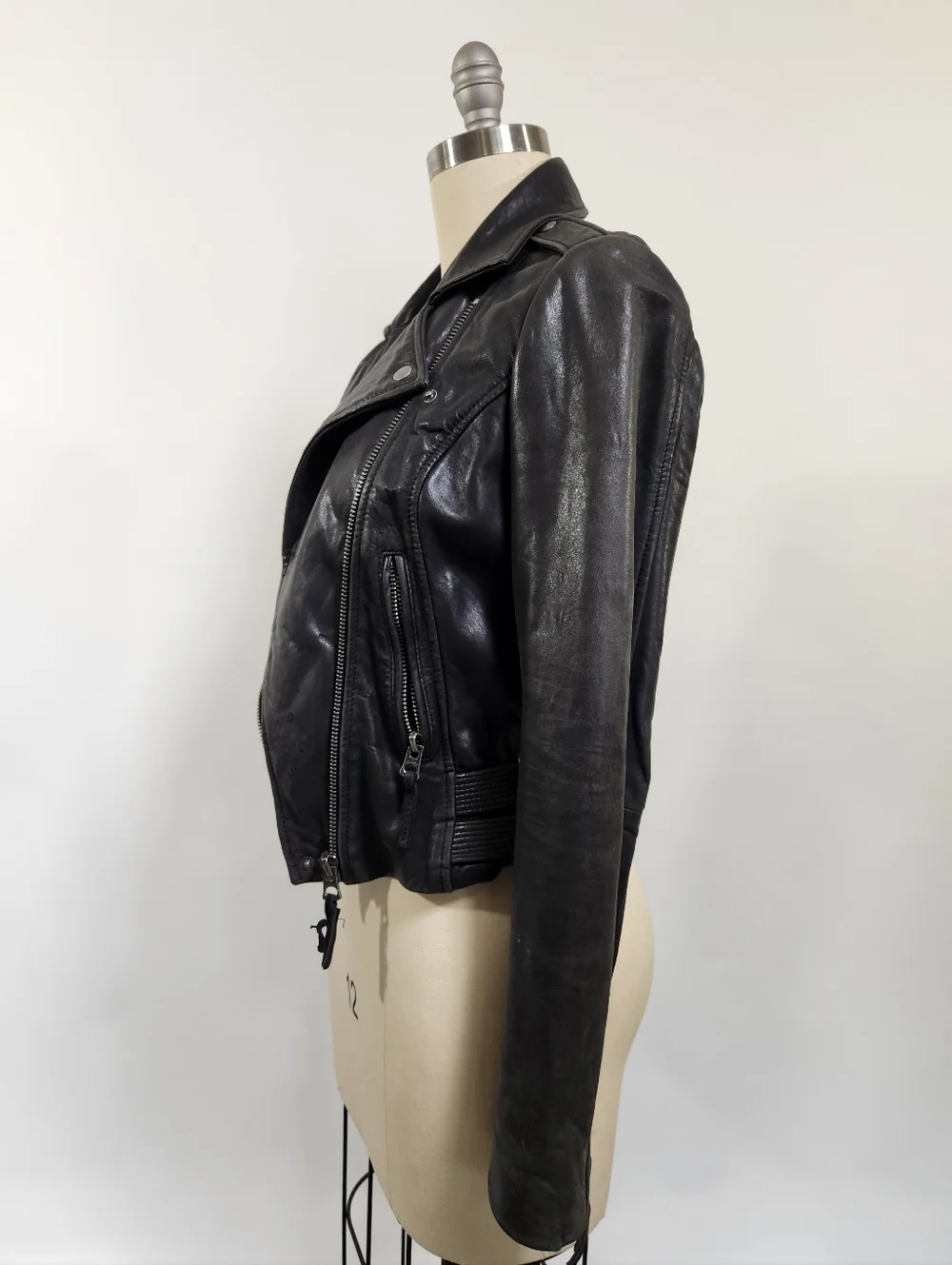 Lucky Brand Black Leather Moto Biker Jacket - Picture 2 of 4
